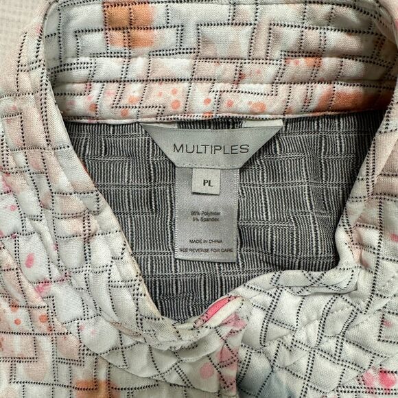 Multiples Camellia Quilted Button Front Petite Jacket Printed Texture Size PL - Picture 8 of 8